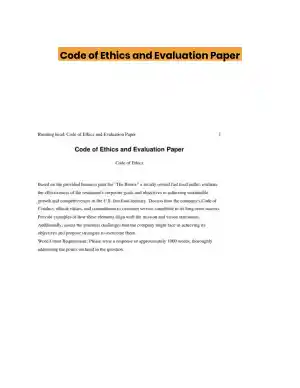 Code of Ethics and Evaluation Paper