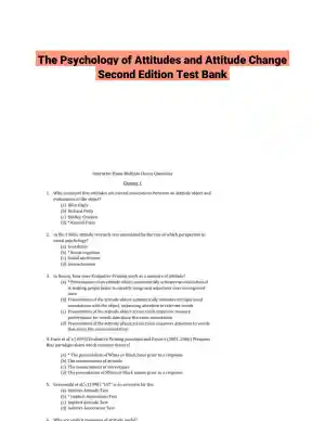 The Psychology of Attitudes and Attitude Change Second Edition Test Bank