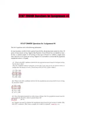 STAT*2060DE Questions for Assignment #4