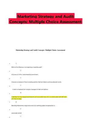 Marketing Strategy and Audit Concepts: Multiple Choice Assessment