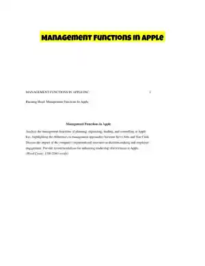Management Functions In Apple