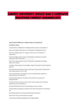 Liberty University HIUS221 Quiz 3 Complete Solutions Correct Answers Key