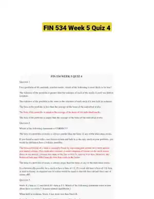FIN 534 Week 5 Quiz 4