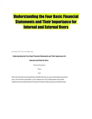 Understanding the Four Basic Financial Statements and Their Importance for Internal and External Users