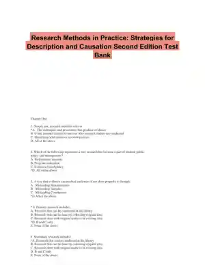 Research Methods in Practice: Strategies for Description and Causation Second Edition Test Bank