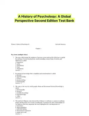 A History of Psychology: A Global Perspective Second Edition Test Bank