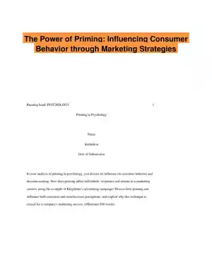 The Power of Priming: Influencing Consumer Behavior through Marketing Strategies