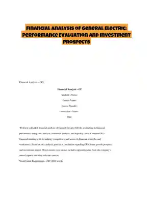 Financial Analysis of General Electric: Performance Evaluation and Investment Prospects