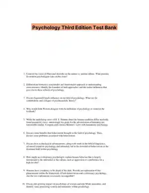 Psychology Third Edition Test Bank
