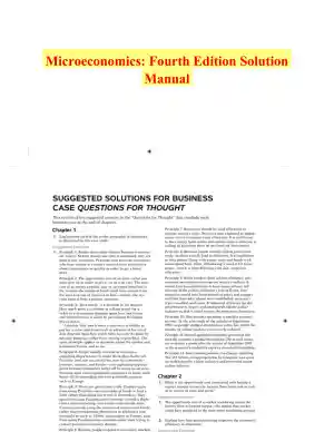 Microeconomics: Fourth Edition Solution Manual