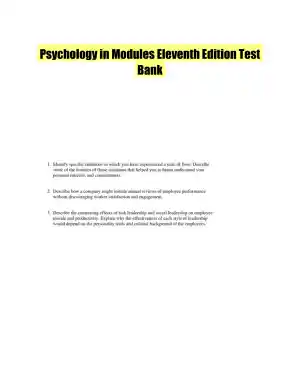 Psychology in Modules Eleventh Edition Test Bank