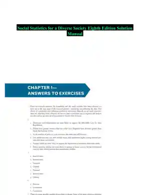 Social Statistics for a Diverse Society Eighth Edition Solution Manual