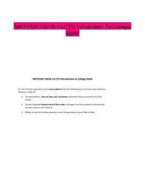 MATH102-1301B-13-CTU Introduction To College Math