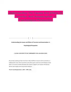 Understanding The Causes And Effects Of Terrorism And Assassination: A Psychological Perspective