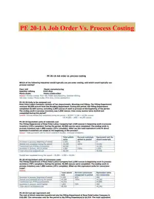 PE 20-1A Job Order Vs. Process Costing