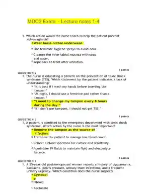 MDC3 Exam - Lecture notes 1-4 with Answers (89 Solved Questions)
