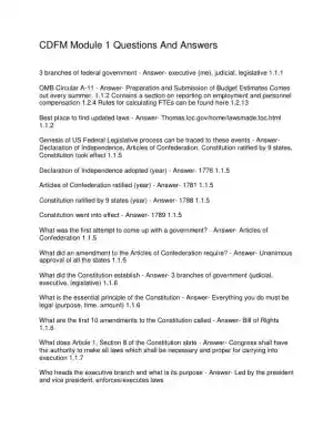 CDFM Module 1 Practice Exam with Answers (156 Solved Questions)