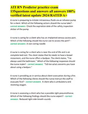 2024 ATI RN Predictor Practice Exam with Answers (136 Solved Questions)