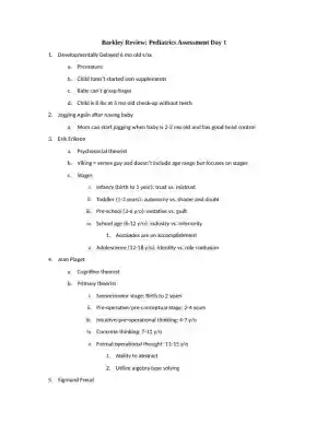 Barkley Review: Pediatrics Assessment Day 1 with Answers (50 Solved Questions)