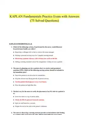 KAPLAN Fundamentals Practice Exam with Answers (75 Solved Questions)