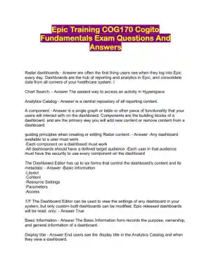 COG170 Cogito Epic Training Fundamentals Practice Exam with Answers (220 Solved Questions)