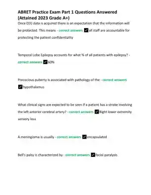 2023 ABRET Practice Exam Part 1 with Answers (167 Solved Questions)