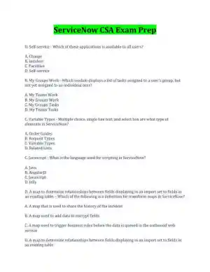 CSA Service Now Preparation Practice Exam with Answers (170 Solved Questions)
