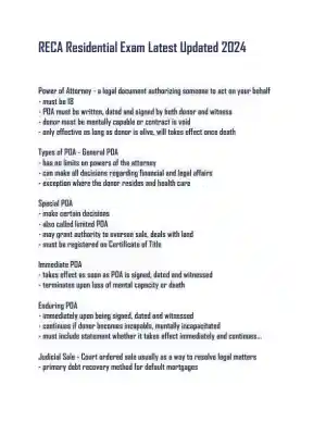 2024 RECA Residential Exam with Answers (220 Solved Questions)