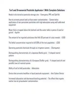 Turf and Ornamental Pesticide Applicator 1 Practice Exam With Answers (97 Solved Questions)