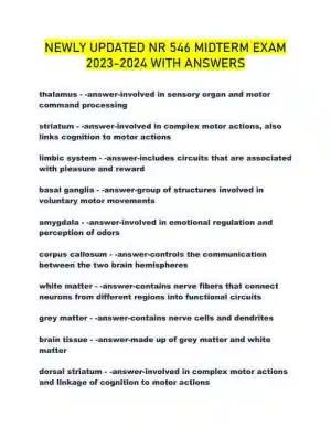 2023-2024 NR546 Pharmacology Midterm Exam With Answers (298 Solved Questions)