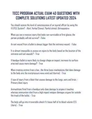 2024 TECC Wound Care Actual Exam With Answers (41 Solved Questions)