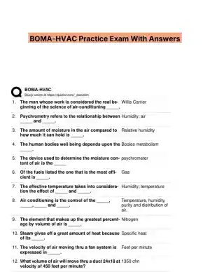 BOMA-HVAC Practice Exam With Answers (99 Solved Questions)