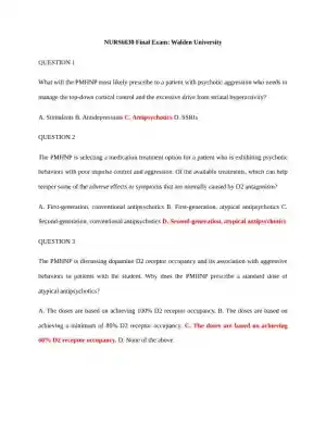 NURS6630 Pharmacology Final Exam With Answers (76 Solved Questions)