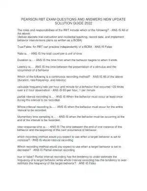 2022 PEARSON Education RBT EXAM With Answers (139 Solved Questions)
