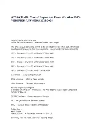 2023-2024 ATSSA Practice Exam With Answers (56 Solved Questions)