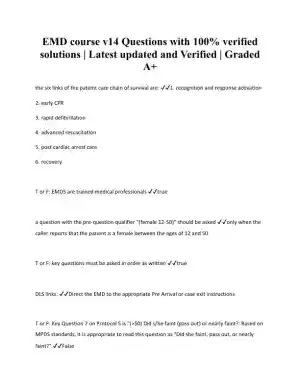 EMDV14 Critical Care Course Exam With Answers (27 Solved Questions)