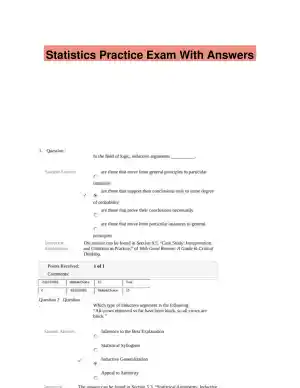 Statistics Practice Exam With Answers (20 Solved Questions)