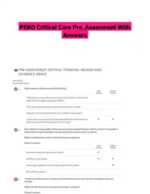 PEKO Critical Care Pre_Assesment With Answers (51 Solved Questions)