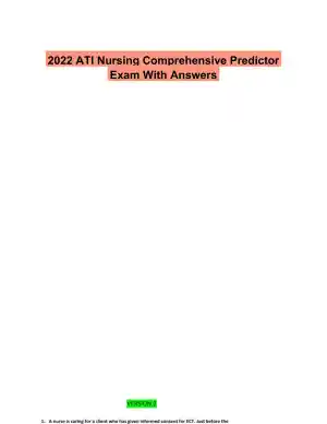 2022 ATI Nursing Comprehensive Predictor Exam With Answers (180 Solved Questions)