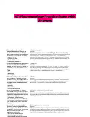 ATI Pharmacology Practice Exam With Answers (313 Solved Questions)