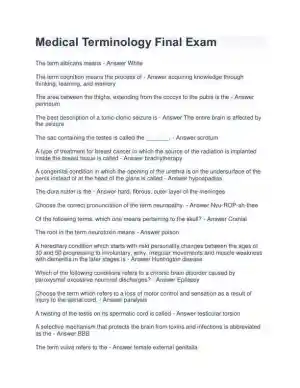 Medicine Final Exam With Answers (484 Solved Questions)