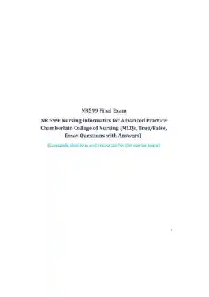 2023 NR599 Management Information System Final Exam With Answers (18 Solved Questions)