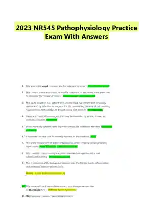 2023 NR545 Pathophysiology Practice Exam With Answers (62 Solved Questions)