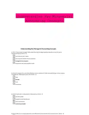 Understanding Key Managerial Accounting Concepts