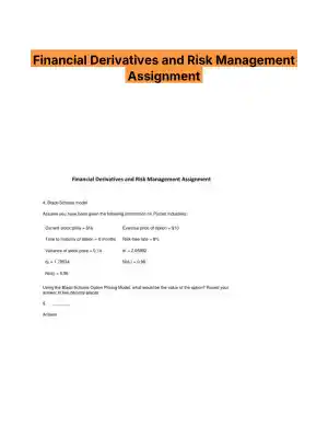 Financial Derivatives and Risk Management Assignment