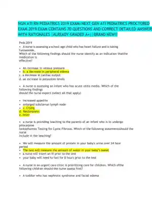 2019 ATI RN Proctored Exam with Answers (59 Solved Questions)