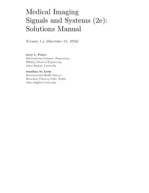 Solution Manual for Medical Imaging Signals and Systems, 2nd Edition