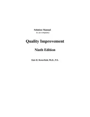 Solution Manual for Quality Improvement, 9th Edition
