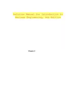 Solution Manual for Introduction to Nuclear Engineering, 4th Edition