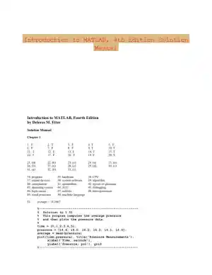 Introduction to MATLAB, 4th Edition Solution Manual